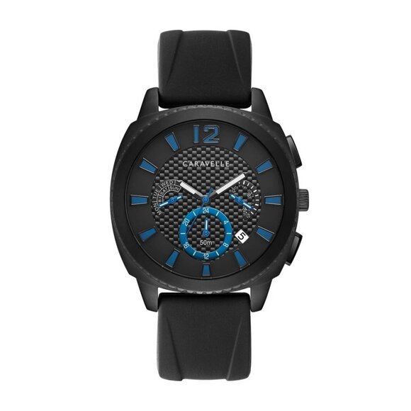 Caravelle Men Caravelle Men\'s Land Sport Quartz Day Date Black Watch 41mm